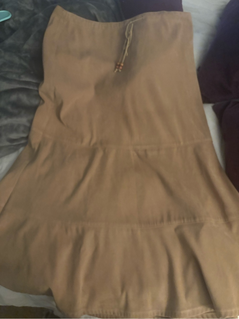 Tan faux suede maxi skirt dressbarn